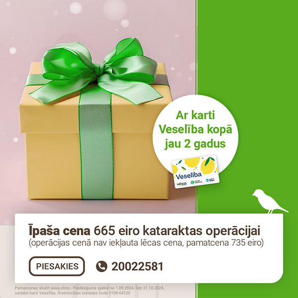 Jau 2 gadus kopā ar karti Veselība!